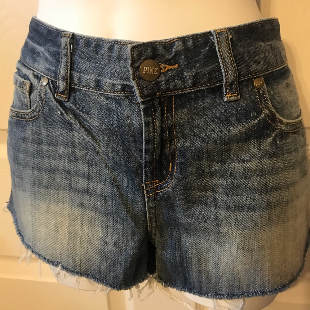Pink Victoria secret shortie jeans blue size 6